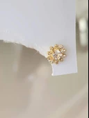 Çiçek Model Kıkırdak Piercing Tragus Helix Altın Gold Renk Küpe - 3