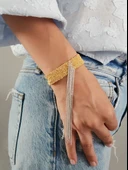 Büyük Deniz Yıldızı Model Gold Küpe 6 cm - 1