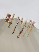Yıldız Figürlü Çelik Altın Kaplama Gold Renkli Küpe - 1
