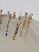Yıldız Figürlü Çelik Altın Kaplama Gold Renkli Küpe - 3