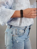 Dokulu Taç Yaprak Çiçek Tül Model Küçük Boy Turuncu Küpe - 2