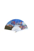 Ayver İSTANBUL MOTİFLİ DESENLİ KUMAŞ PLASTİK TUTMA METAL ASKILI YELPAZE - 2