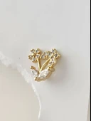 Kelebek Çiçek Yıldız Model Kıkırdak Piercing Tragus Helix Altın Gold Renk Küpe - 3