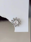 Çiçek Model Kıkırdak Piercing Tragus Helix Gümüş Renk Küpe - 1