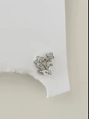 Kelebek Çiçek Model Kıkırdak Piercing Tragus Helix Gümüş Renk Küpe - 3
