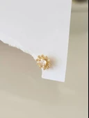 Çiçek Model Kıkırdak Piercing Tragus Helix Altın Gold Renk Küpe - 2