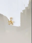 Sallantılı Fiyonk Kurdela Model Kıkırdak Piercing Tragus Helix Altın Gold Renk Küpe - 3