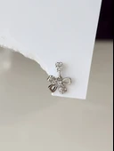 Sallantılı Fiyonk Kurdela Model Kıkırdak Piercing Tragus Helix Gümüş Renk Küpe - 1