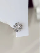 Çiçek Model Kıkırdak Piercing Tragus Helix Gümüş Renk Küpe - 2
