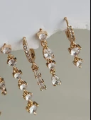 Yıldız Figürlü Çelik Gümüş Silver Renkli Küpe - 3