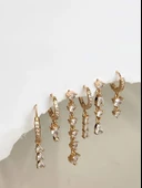 Yıldız Figürlü Çelik Gümüş Silver Renkli Küpe - 1