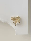 Kelebek Çiçek Yıldız Model Kıkırdak Piercing Tragus Helix Altın Gold Renk Küpe - 1