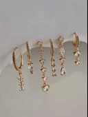 Yıldız Figürlü Çelik Gümüş Silver Renkli Küpe - 2