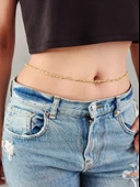 Top Zincir Örme Altın Kaplama Gold Renkli Bel Zinciri- Vücut Zinciri thumbnail 3