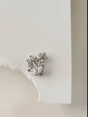 Kelebek Çiçek Model Kıkırdak Piercing Tragus Helix Gümüş Renk Küpe - 2