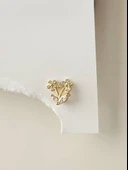 Kelebek Çiçek Yıldız Model Kıkırdak Piercing Tragus Helix Altın Gold Renk Küpe - 2