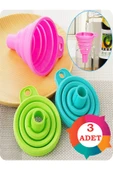 Ayver 3 ADET PRATİK KATLANABİLİR SİLİKON AKORDİYON HUNİ KOLAY KULLANIM MUTFAK HUNİSİ - 1