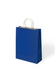 BÜKÜM SAPLI KAĞIT ÇANTA LACİVERT 25X12X31 12 Lİ - 1