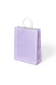 BÜKÜM SAPLI KAĞIT ÇANTA MAKARON LİLA 25X12X31 12 Lİ - 1