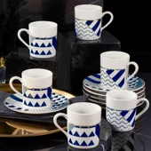 GÜRAL PORSELEN Camelia 12 Parça 6 Kişilik Kahve Takımı Lacivert 62501 thumbnail 1