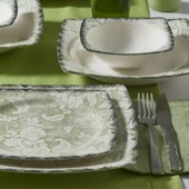 GÜRAL PORSELEN Caroline 24 Parça 6 Kişilik Yemek Takımı 2421 thumbnail 2