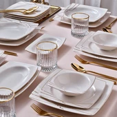 GÜRAL PORSELEN Caroline 54 Parça 12 Kişilik Yemek Takımı 6729 thumbnail 1