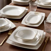 GÜRAL PORSELEN Caroline 54 Parça 12 Kişilik Yemek Takımı 6711 thumbnail 1