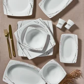 GÜRAL PORSELEN Caroline 54 Parça 12 Kişilik Yemek Takımı 6685 thumbnail 4