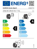 Kumho 235/35R19 91Y XL ECSTA PS72 (EV) 2025 Üretim Yaz Lastiği thumbnail 2
