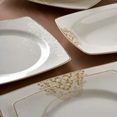 GÜRAL PORSELEN Caroline 54 Parça 12 Kişilik Yemek Takımı 6711 thumbnail 2