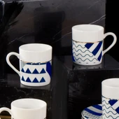 GÜRAL PORSELEN Camelia 12 Parça 6 Kişilik Kahve Takımı Lacivert 62501 thumbnail 2