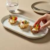 GÜRAL PORSELEN Bilbao 2 Parça 30x16 Cm Kayık Tabak Mat Altın File thumbnail 3