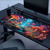 70X30 CM MANTAR DESENLİ TASARIM KAYDIRMAZ TABAN SPEED YÜZEY OYUNCU MOUSE PAD GAMİNG - 2