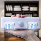 SGE TEKNOLOJİ 2 TARAFLI 8 LED HAREKET SENSÖRLÜ PİLLİ LED ÇALIŞMA MASASI EV ELBİSE DOLABI LAMBA IŞIK thumbnail 3