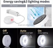 GÜNEŞ ENERJİLİ 8 LED BEYAZ IŞIK HAREKET SENSÖRLÜ ŞARJLI TYPE-C GİRİŞLİ LED LAMBA KORİDOR DOLAP İÇİ - 4