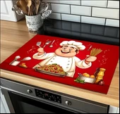 55 CM x 45 CM JOLLY ŞEF VE MAKARNA TASARIMI TEZGAH ÜSTÜ BULAŞIK KURUTMA MATI BULAŞIKLIK KURUTMA ÖRTÜSÜ - 2