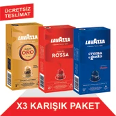 Lavazza Qualita Oro 55gr + Qualita Rossa 57gr + Crema e Gusto 56gr Nespresso Uyumlu Alüminyum Kapsül 3'Lü Paket - 1