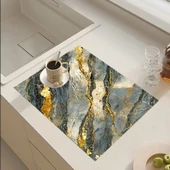 55 CM x 45 CM GRİ ALTIN MERMER TASARIMI TEZGAH ÜSTÜ BULAŞIK KURUTMA MATI BULAŞIKLIK KURUTMA ÖRTÜSÜ thumbnail 2