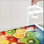 55 CM x 45 CM SERİN MEYVE TASARIMI TEZGAH ÜSTÜ BULAŞIK KURUTMA MATI BULAŞIKLIK KURUTMA ÖRTÜSÜ - 2