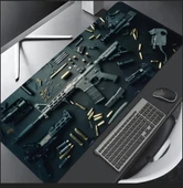 70X30 CM TÜFEK TASARIMI KAYDIRMAZ TABAN SPEED YÜZEY OYUNCU MOUSE PAD GAMİNG - 5