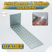 10 Adet Gazbeton Ankraj Laması Duvar Bağlantı Aparatı Montaj Trapez Vida Uyumlu Galvaniz Demiri thumbnail 1