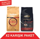 Lavazza Qualita Oro + Espresso Barista Gran Crema Çekirdek Kahve (1000gr) 2'Li Paket - 1