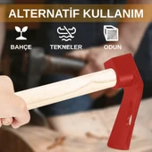 Beylini 400 GR Çelik Keser Ekonomik Dayanıklı Odun Bahçe Ot Çift Yönlü Ahşap Ergonomik Saplı Profesyonel - 3