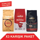 Lavazza Qualita Oro + Qualita Rossa + Espresso Barista Gran Crema Çekirdek Kahve (1000gr) 3'Lü Paket - 1