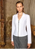 COTTON KUMAŞ ÖNÜ FERMUARLI GÖMLEK - 1
