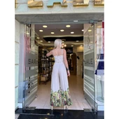 BASKILI KETEN KUMAŞ BLUZ thumbnail 2