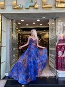 ELBİSE UZUN ASKILI DIGİTAL BASKILI YIRTMAÇLI thumbnail 10