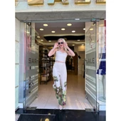 BASKILI KETEN KUMAŞ BLUZ thumbnail 3