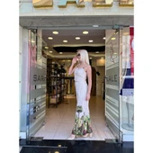 BASKILI KETEN KUMAŞ BLUZ thumbnail 1