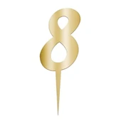 8 Rakam Altın Pleksi Pasta Süsü 7 cm - 1